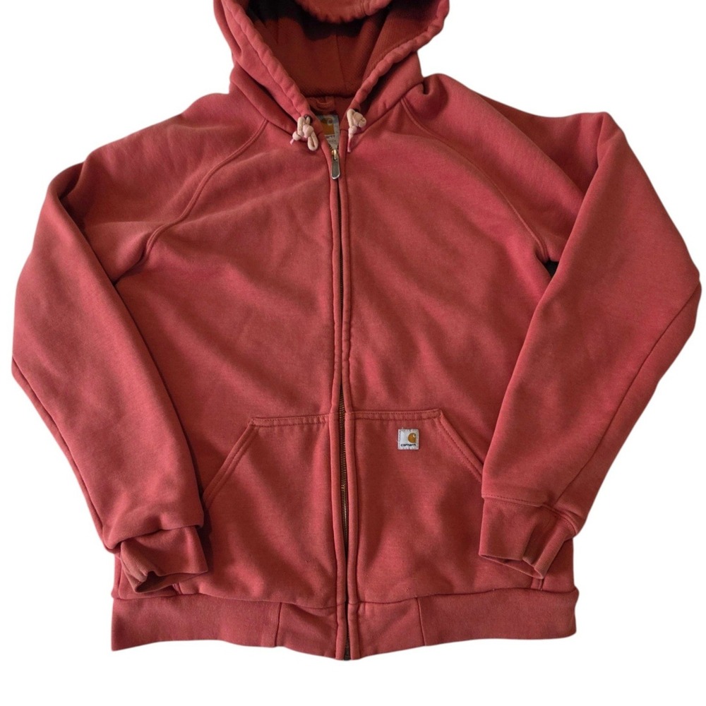 Carhartt Womens Zip Up Thermal Lined Hoodie Vintage Rose WJ012 VRS Medium